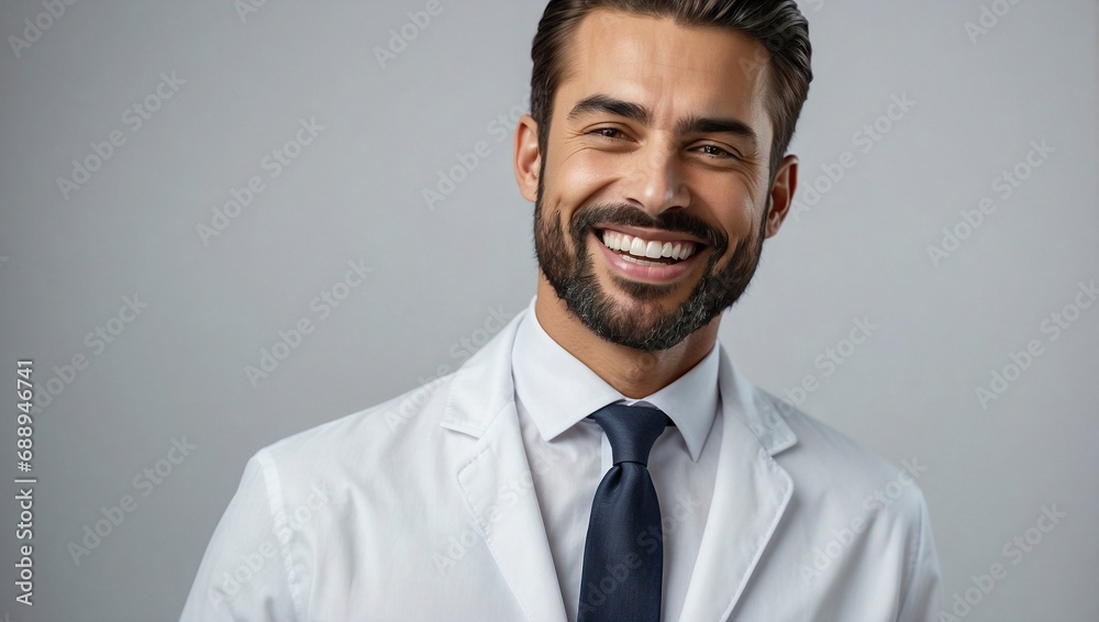 Healthcare Worker in White Coat. Generative AI Healthcare Worker in White Coat. Generative AI
