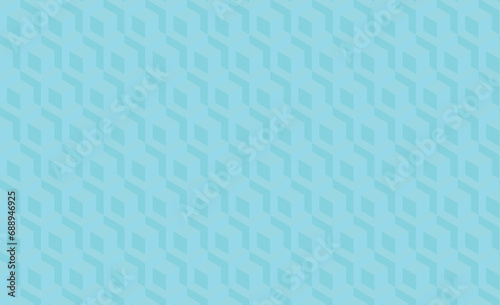 Hexagon 3D illusion cube psychedelic Blue  