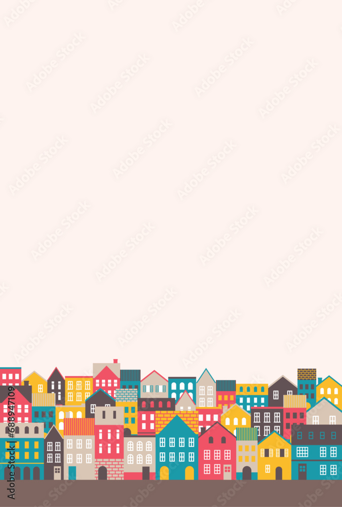 背景素材_ヨーロッパ風のかわいい町並み