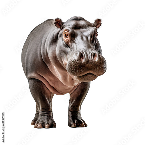 Hippopotamus photograph isolated on white background