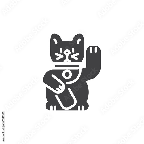 Chinese lucky cat vector icon