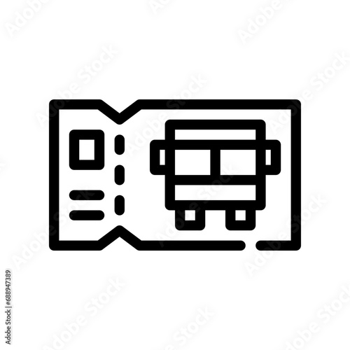 bus ticket line icon