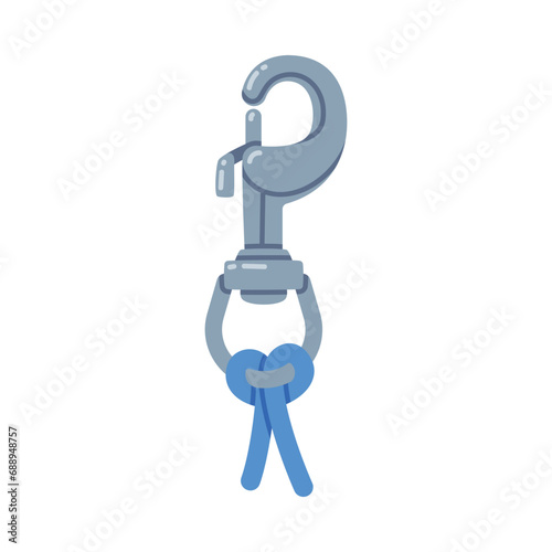 Carabiner or Karabiner as Clip and Shackle Vector Illustration