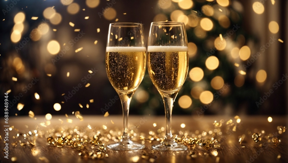 Festive Sparkling Wine for a Glittering New Year. Generative AI Festive Sparkling Wine for a Glittering New Year. Generative AI