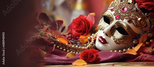 Venetian carnival mask in Italy with a traditional touch.