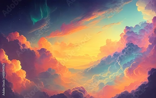 beautiful colorful cloud landscape background