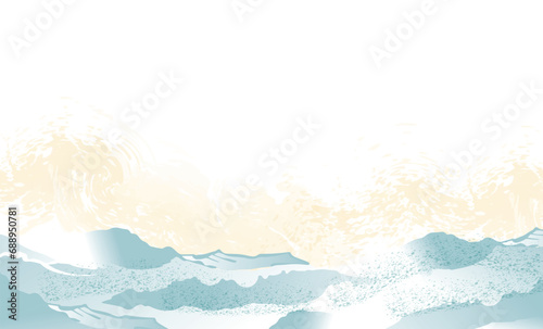 海　波イメージの背景イラスト