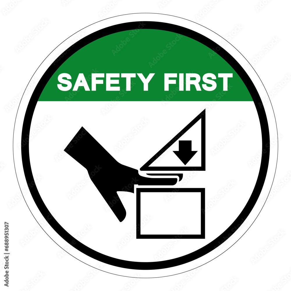 Safety First Crush Of Finger Hazard Symbol Sign, Vector Illustration ...