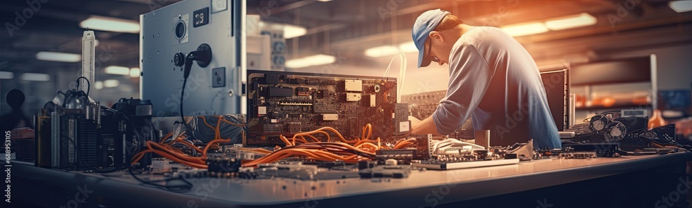 Electronics repair concept banner Electronics repair concept banner