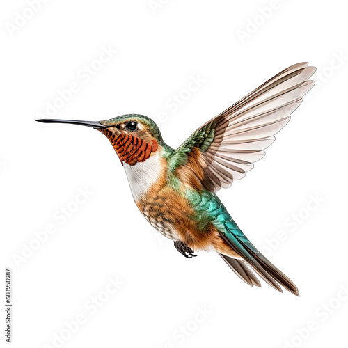 Hummingbird photograph isolated on white background