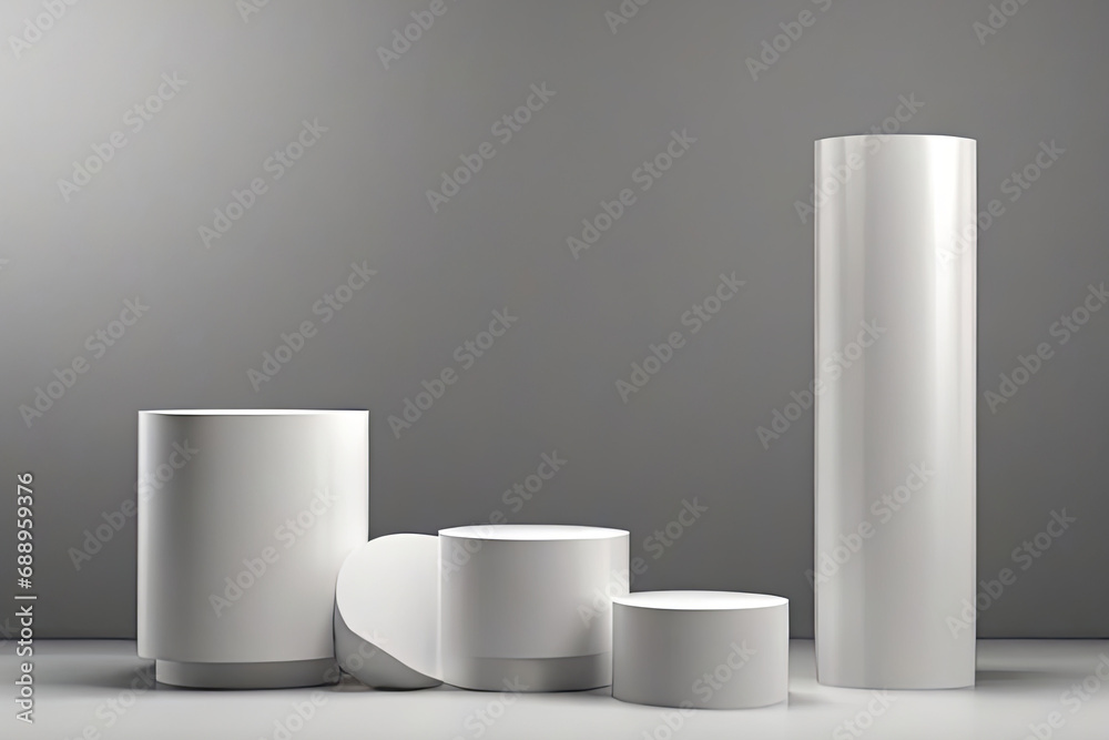 3D ceramic podium set against scenic nature backdrop for captivating product displays