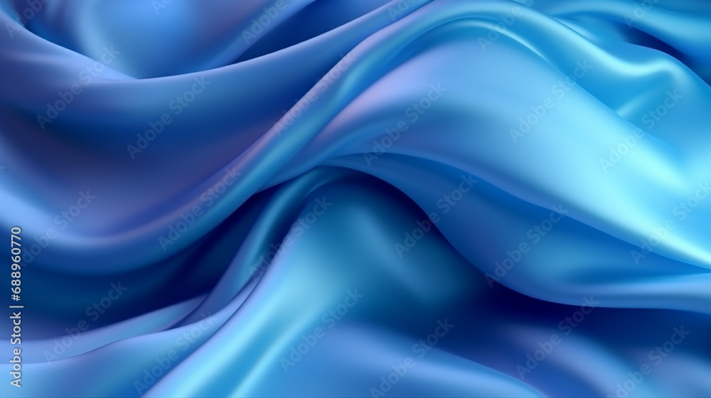 3D render abstract blue background with layers of shapes. Generative AI