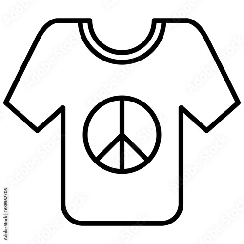 T-shirt with the world peace logo. World peace icon in line style