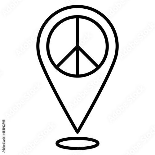 World peace location point. World peace icon in line style