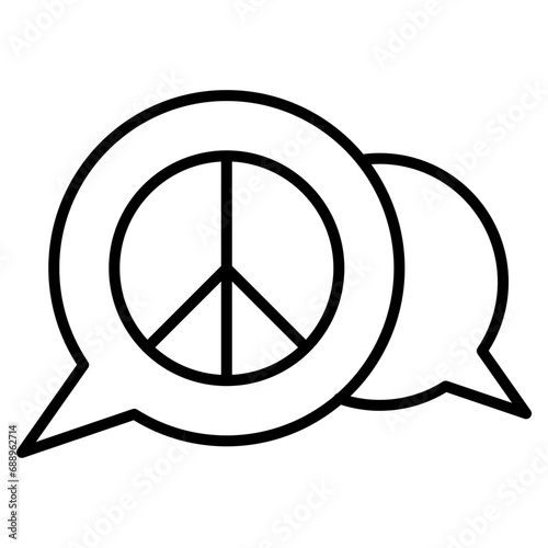 Discussion about world peace. World peace icon in line style