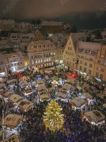 The Christmas market in Tallinn's old town townhall square, Raekoja Plats.