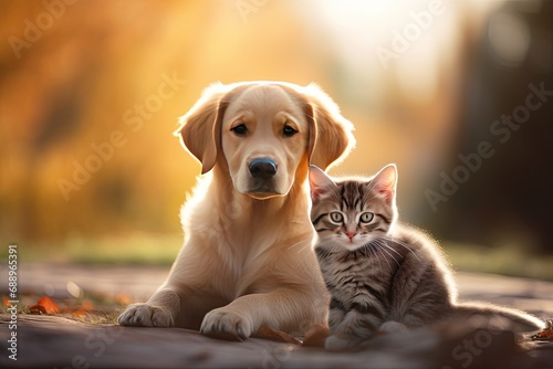 Cute dog and cat.