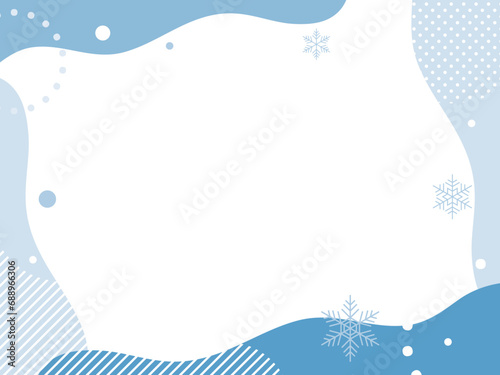 冬のポップ なフレーム　バナー	