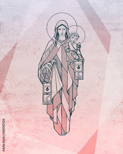 Virgin of El Carmen illustration (ID: 688967524)