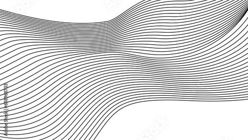 Abstract wave element for design. digital frequency track equalizer. stylish line art background. Vector illustration Waves with lines are created using the blend tool. Curved wavy lines and smoothly