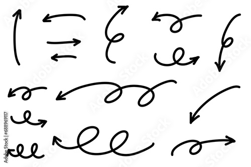 シンプルな曲線矢印セット