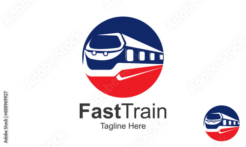Free Download Negative Space Fast Train Logo Design Template With Circle. - GFXLoad