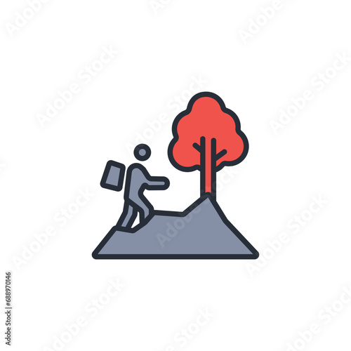 adventure icon. vector.Editable stroke.linear style sign for use web design,logo.Symbol illustration.