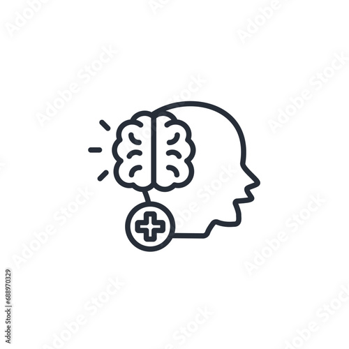 brain health icon. vector.Editable stroke.linear style sign for use web design,logo.Symbol illustration.