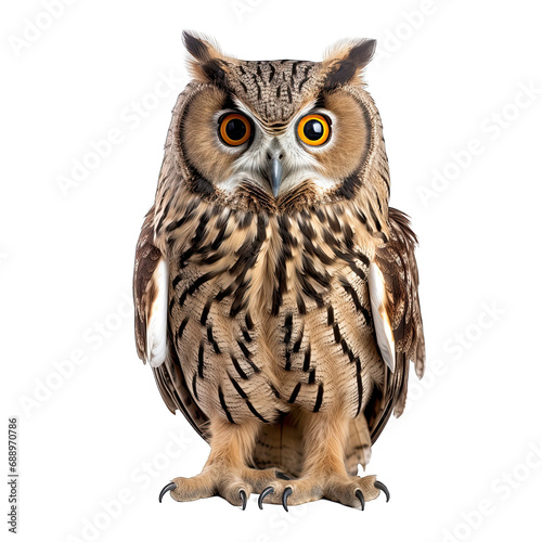 Owl photograph isolated on white background
