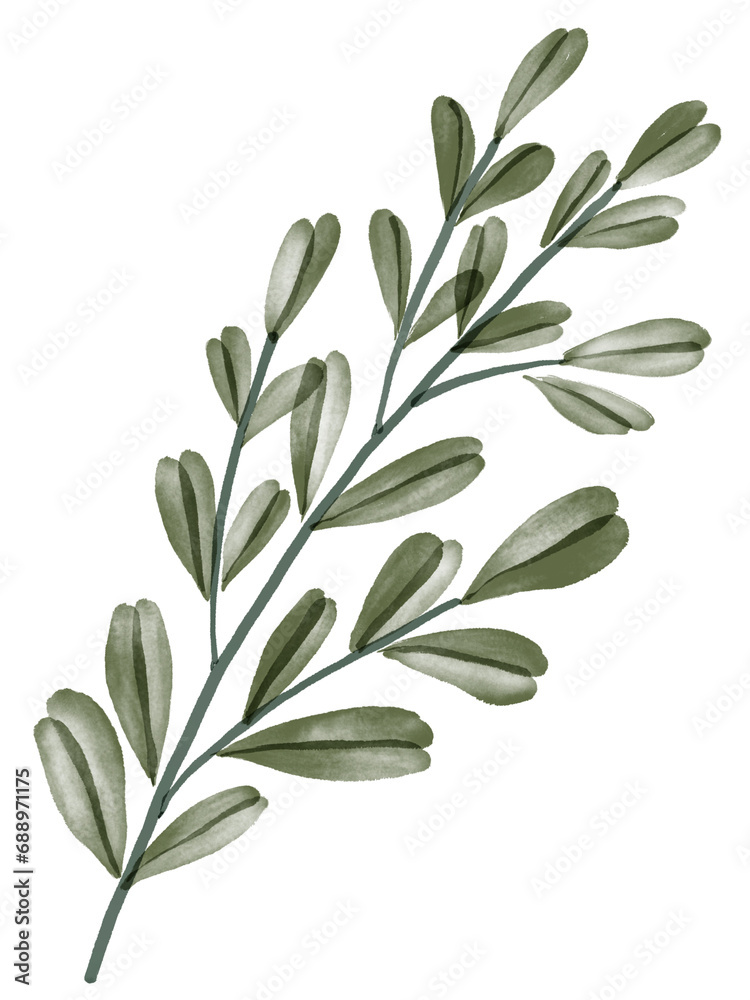 Green Leaf Watercolor Graphic Element Green Leaf Watercolor Graphic Element