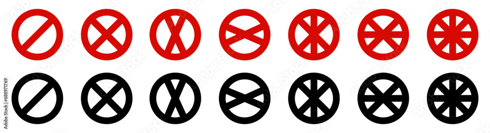 set collection banned sign stop icon symbol design vector illustration set collection banned sign stop icon symbol design vector illustration