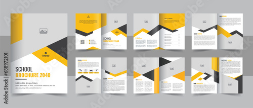 Creative Kids Back to school brochure template, admission brochure template or company profile design, School Yearbook Layout vector
