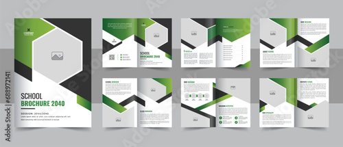 Kids Back to school brochure template, admission bifold brochure template company profile design, Education brochure layout