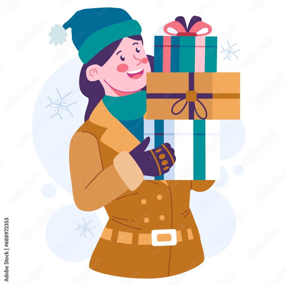 Winter Vector Character Illustration Winter Vector Character Illustration