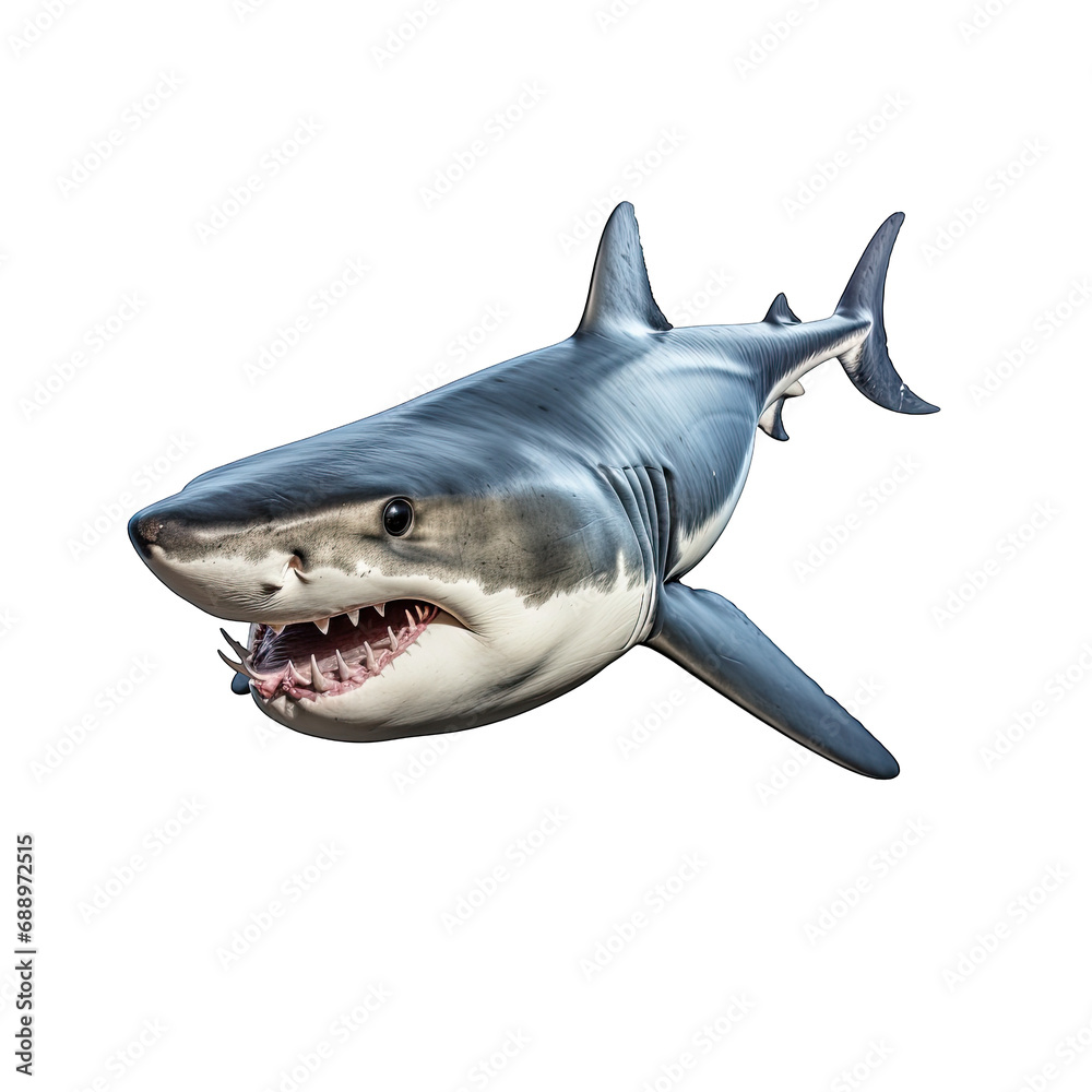 Naklejka premium Shark photograph isolated on white background