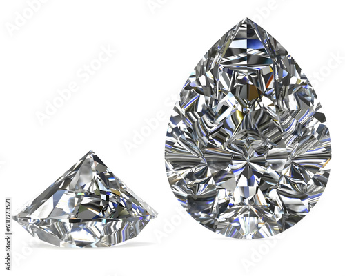 diamond jewel on white background  (high resolution 3D image)