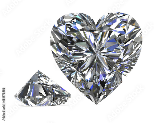 diamond jewel on white background (high resolution 3D image)
