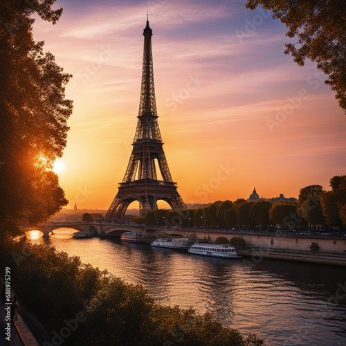 eiffel tower at sunset © Patryk