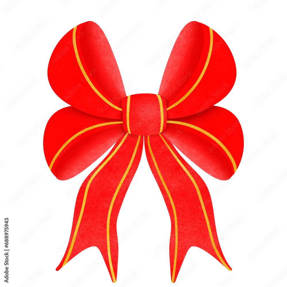 Red hand-painted bow