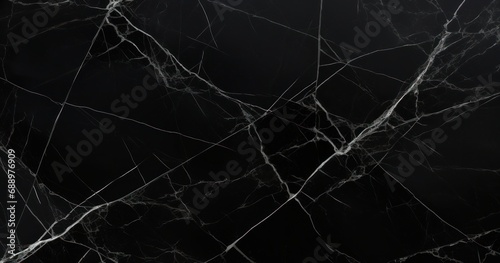 Nero Marquina Marble texture background, showcasing its rich black color and elegant veining. photo