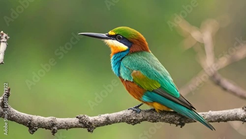 European Beeeater Sitting On The Branch Southern Europe Nature photo