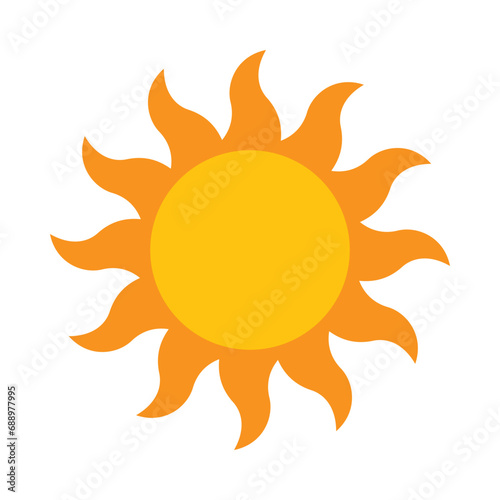 Illustration of warm sun, icon representing sunlight