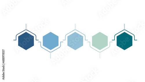 Blank company milestone timeline infographic template as vector with 5 options can be used for progress, diagram, annual report, web design. Business concept.