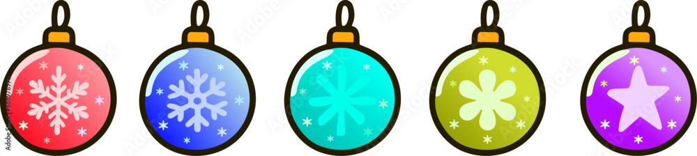 Fototapeta premium Christmas balls illustration