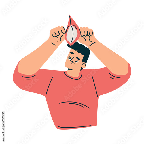 Poor Man Character with Empty Wallet Having No Money Vector Illustration