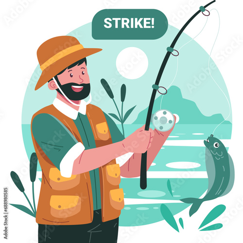 Fishing Character Illustration photo