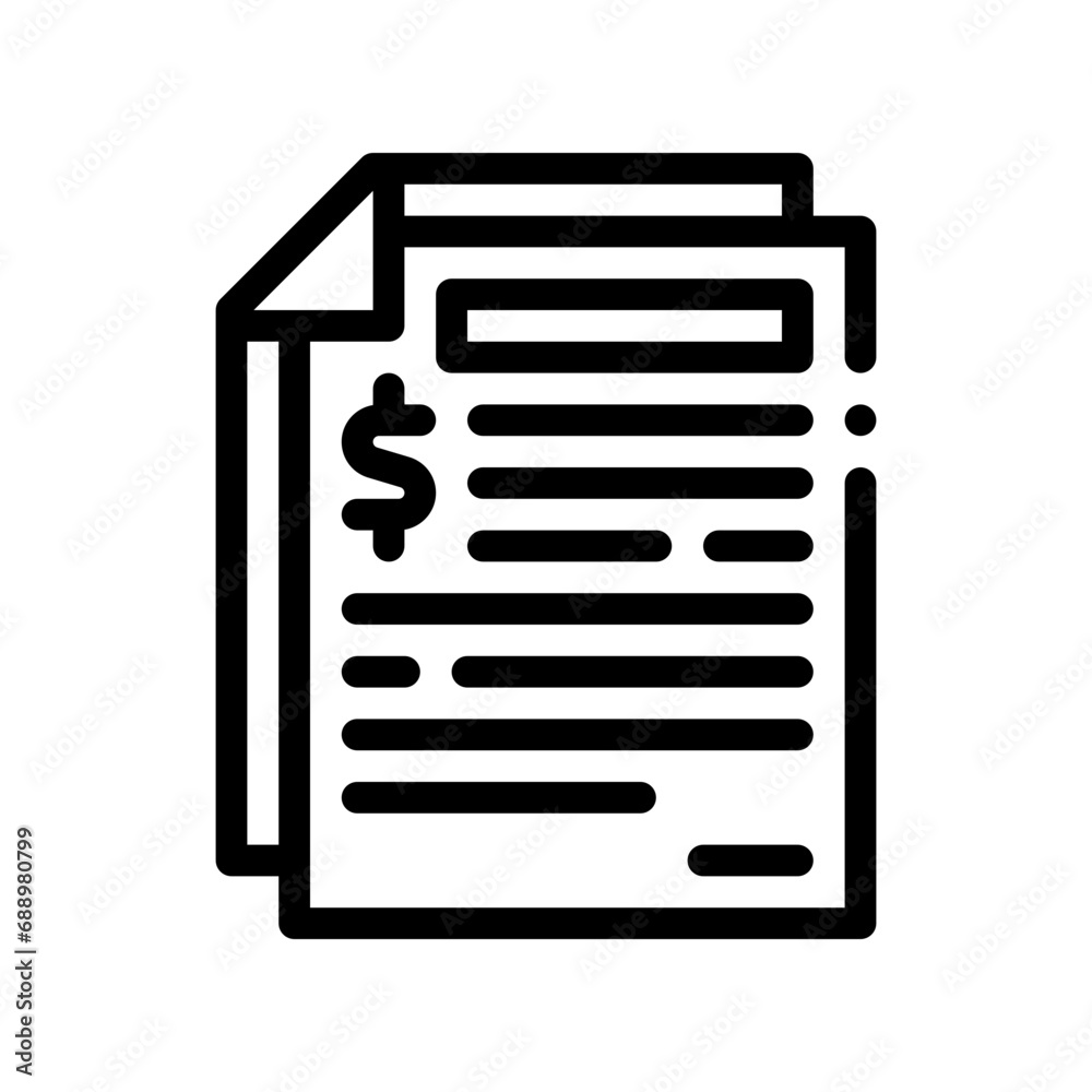 invoice line icon invoice line icon