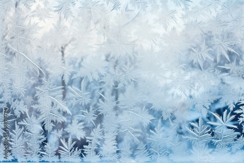 Cold nature snow seasonal blue christmas frosty winter weather background white frosted ice