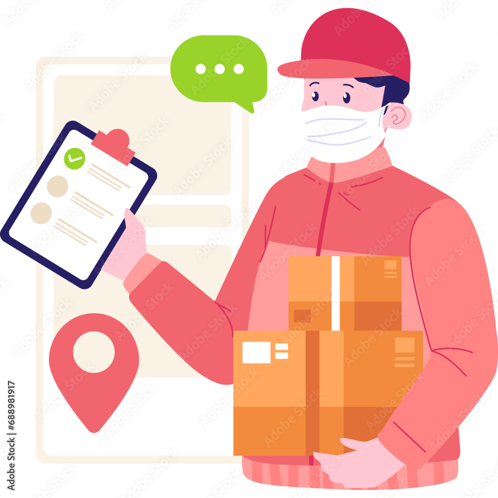 Delivery Courier Character Illustration