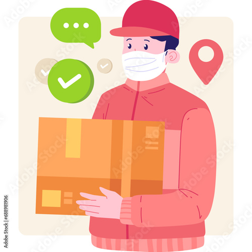 Delivery Courier Character Illustration
